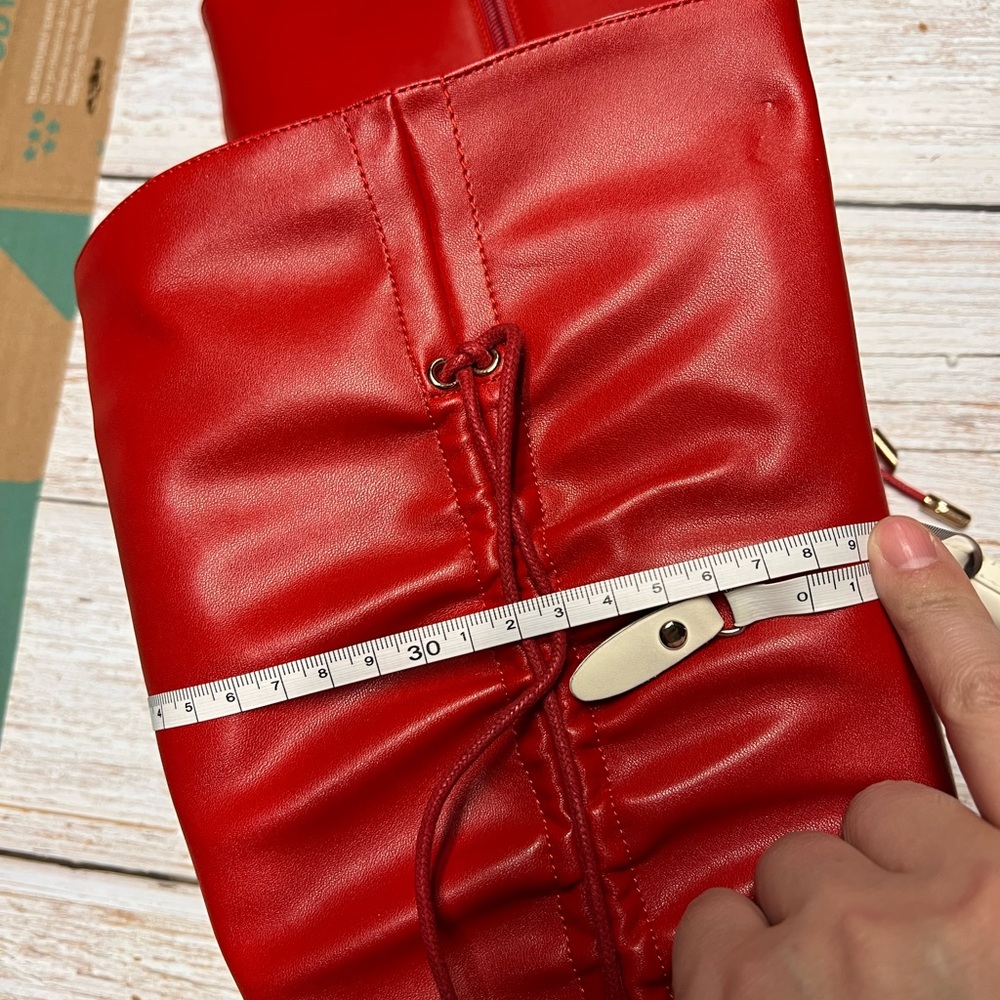 Elegant Red Knee-High Women's Boots - Picture 8 of 11